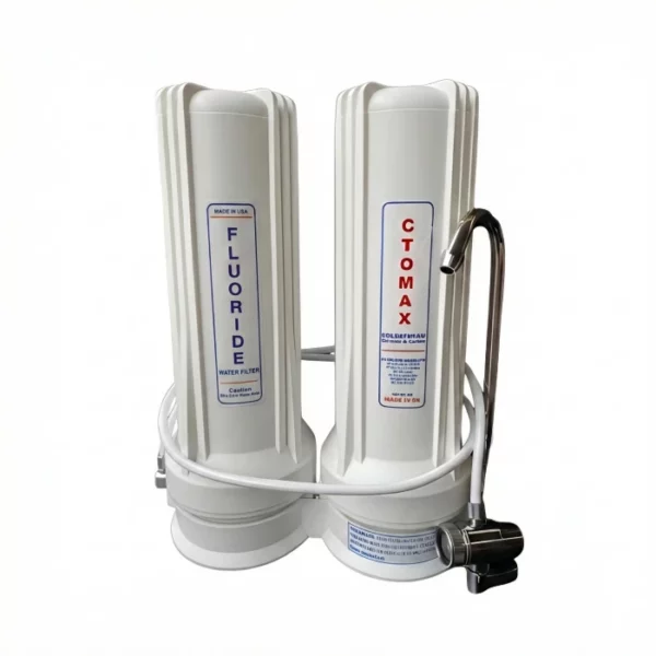 Benchtop water filter with fluoride removal