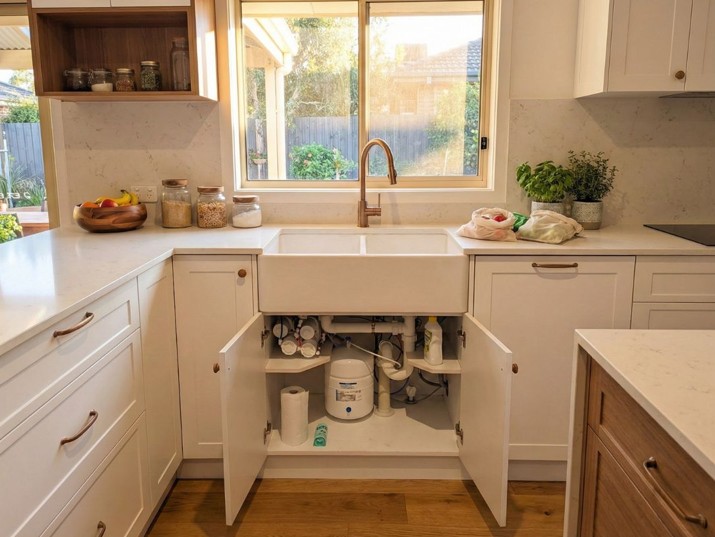Compact Reverse Osmosis Water Filter in kitchen