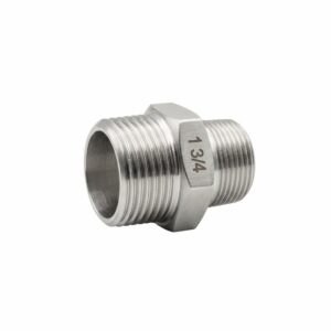 Hex Nipple Brass Reducing 1″ male x 3/4″ male