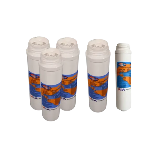 Reverse Osmosis water filter replacement filter set with Omnipure Alkaliser 6in7 Reverse Osmosis water filter replacement filter set with Omnipure Alkaliser 6in7