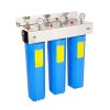 Triple Whole House High Flow 20 Inch Water Filter with SS Bracket 600 Triple Whole House High Flow 20 Inch Water Filter with SS Bracket 600