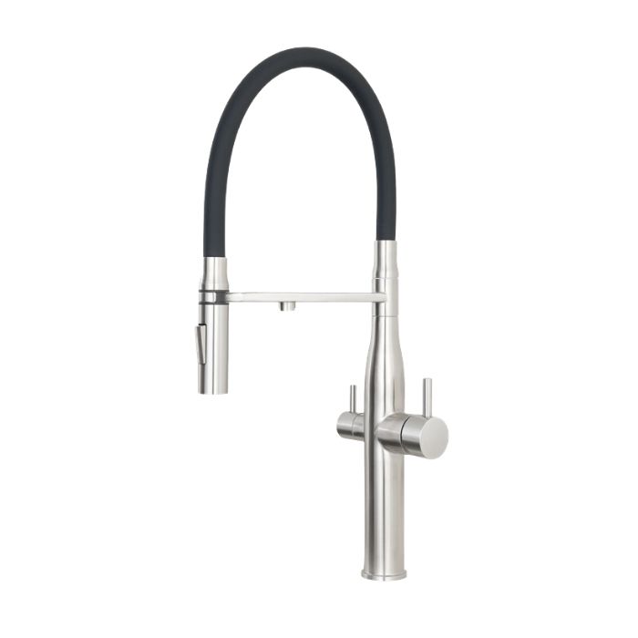 Veggie Sprayer 3 Way Mixer Tap Brushed Stainless Steel