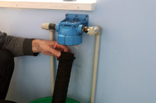 dirty home water filter cartridge