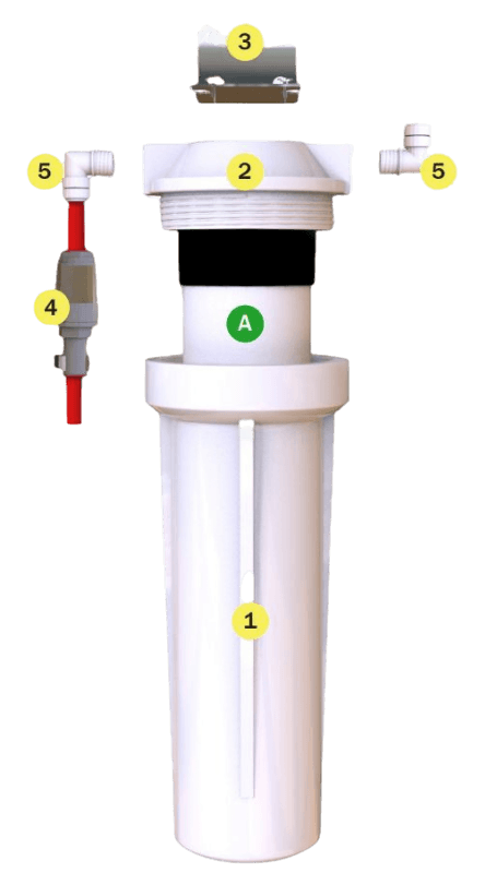 Doulton Single Under Sink water filter Ultracarb component diagram