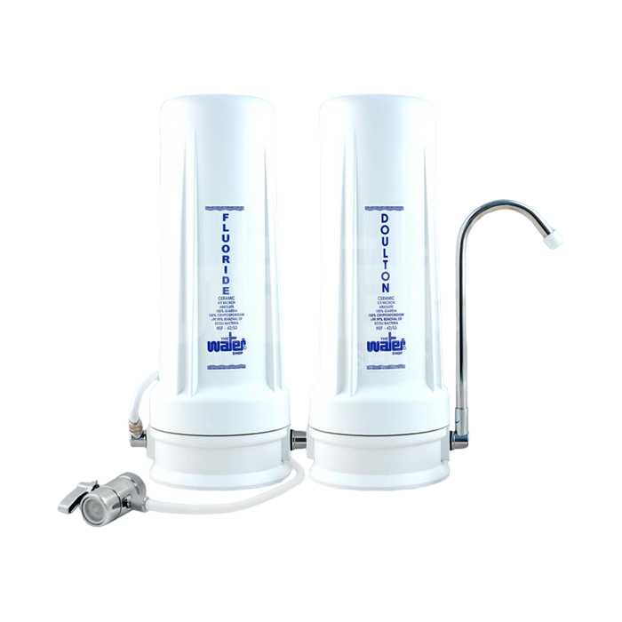 Twin benchtop water filter Doulton with fluoride removal
